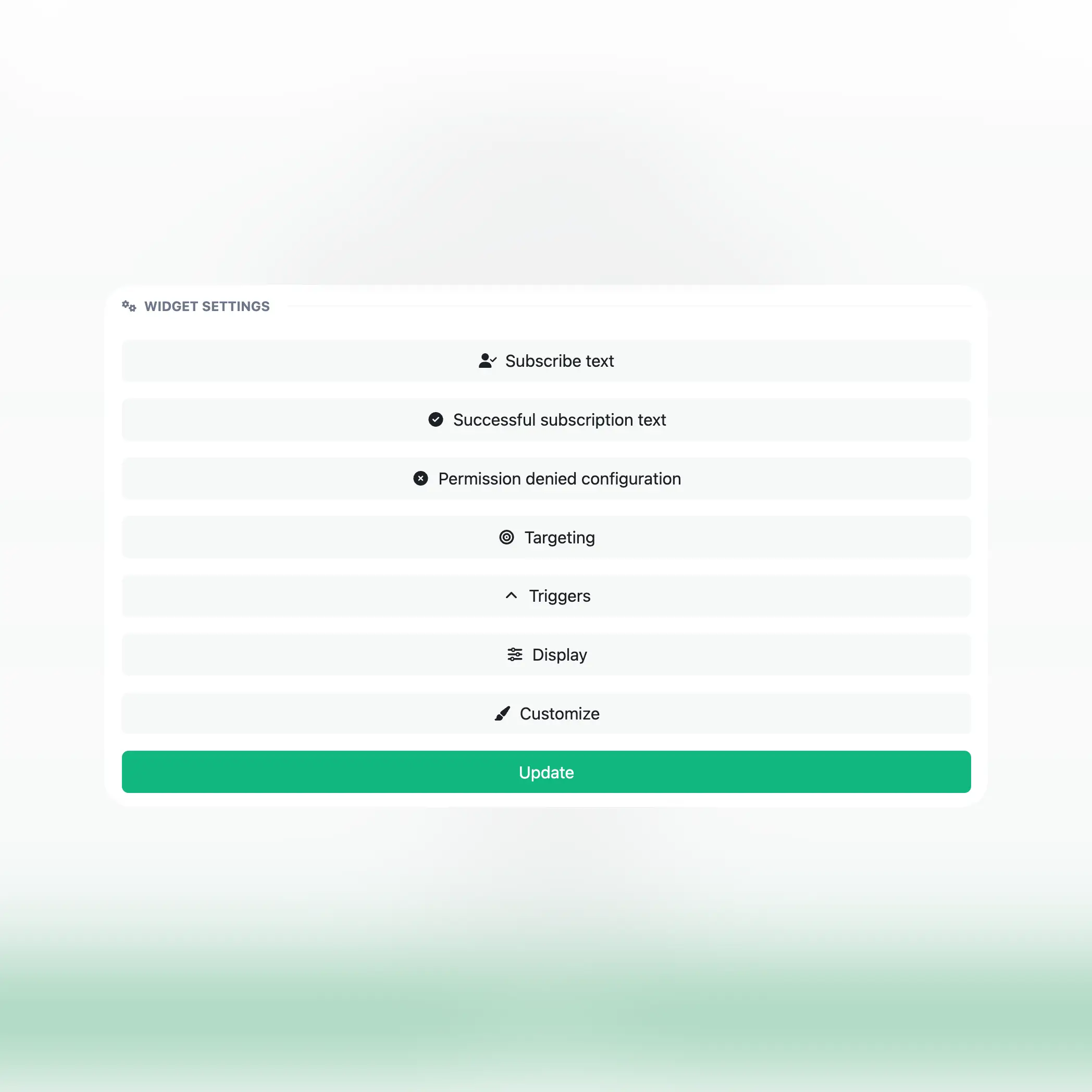 اسکرین‌شات از صفحه تنظیمات پیشرفته برای وبسایت‌ها در برنامه